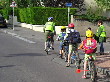 Quand le vélobus croise le pédibus...